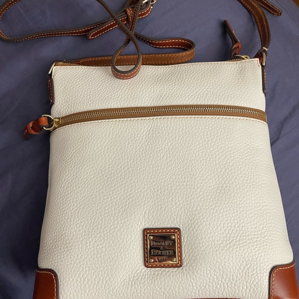 Dooney & Bourke Cream and Brown Crossbody Bag
